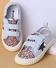 Cute Walk by Babyhug Casual Shoes with Velcro Closure Star & Glitter Print - Light Blue