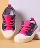 Cute Walk by Babyhug Lace Up Closure Casual Shoes with Sequin Applique - Fuchsia