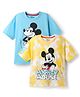 HoneyHap Disney Single Jersey Knit Half Sleeves T-Shirts with Mickey Mouse Family  Graphics Pack of 2 - Light Blue & Yellow