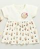 BUMZEE Cotton Knit Half Sleeves Frock with Octopus Print - Cream