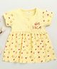 BUMZEE Cotton Knit Half Sleeves Frock with Geometric Print - Yellow