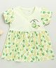 BUMZEE Cotton Knit Half Sleeves Frock with Pear Print - Light Green