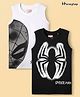 Honeyhap Marvel Single Jersey Knit Sleeveless Tank T-Shirts with Spider Man Graphics Pack of 2 - Black & White