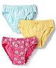 Honeyhap Premium Cotton Elastane Knit Panties With Floral Print Pack Of 3 - Fandango Pink Golden Haze & Spun Sugar