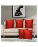JDX Cushions | Hotel Quality Premium Polyester Fibre Sofa Cushions Set of 5 | Cushion 16 inch x 16 inch | Sofa Pillow, Cushion, Cushions for Sofa, Cushion Pillow, Sofa Pillow, Cushions for Bed, Maroon