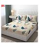 JDX BedSheet | Florel Printed Elastic Fitted Printed Queen Size Double Bed Bedsheet with 2 Pillow Cover (72