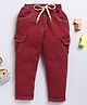 Little Ninja Denim Solid Cargo Style Jeans - Maroon