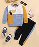 TOONYPORT Cotton Blend Full Sleeves Dog Designed Tee With Joggers Set - Multi Colour