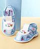 Cute Walk by Babyhug Sandals With Velcro Closure Floral Embroidery - Blue