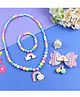Asthetika Rainbow Designed Beaded Jewellery Combo Set - Pink Blue Green & Yellow