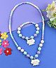 Asthetika Beads Embellished Cloud Designed Necklace With Coordinating Bracelet Set - Purple & Blue