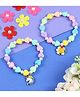 Asthetika Set Of 2 Unicorn & Floral Designed Beaded Bracelets - Pink Purple Blue & Yellow