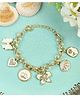 Asthetika Butterfly & Heart Charms Detailed Chain Bracelet - White
