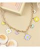 Asthetika Floral & Butterfly Charms Detailed Necklace - Purple Yellow & White
