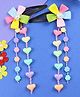 Asthetika Pinwheel & Hearts Designed Tic Tac Hair Clips - Pink Blue & Yellow