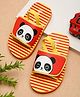 ONYC Panda Designed & Striped Sliders - Red & Yellow