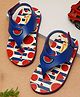ONYC Watermelon Designed & Striped Flip Flops With Velcro Closure - Navy Blue