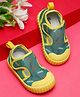 ONYC Confetti Designed Colour Blocked Shoes With Velcro Closure - Green