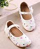 Cute Walk by Babyhug Ballerina with Velcro Closer & Hearts Print - White