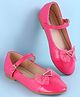 Pine Kids Clip Closure Solid Coloured Ballerina With Bow Applique - Fuchsia