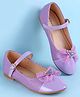 Pine Kids Clip Closure Solid Coloured Ballerina With Bow Applique - Purple