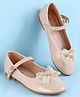 Pine Kids Clip Closure Solid Coloured Ballerina With Bow Applique - Beige