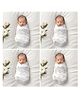 Carerio 100% Mulmul Baby Swaddle Set, Pack of 4, Printed Breathable & Anti Allergic Swaddle Wrap for New Born Baby