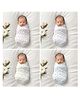 Carerio 100% Mulmul Baby Swaddle Set, Pack of 4, Printed Breathable & Anti Allergic Swaddle Wrap for New Born Baby