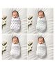 Carerio 100% Mulmul Baby Swaddle Set, Pack of 4, Printed Breathable & Anti Allergic Swaddle Wrap for New Born Baby