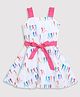 Barbie by Tiny Girl Mattel Featuring Sleeveless Barbie Silhouettes Printed With Attached Belt Dress - Pink