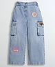 Barbie by Tiny Girl Mattel Featuring Pocket Detailed Typography Patch Detailed & Barbie Logo Printed Cargo Pant - Light Blue