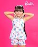 Barbie by Tiny Girl Mattel Featuring Sleeveless Barbie Silhoutte Printed Top & Coordinating Shorts Set - Off White