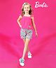 Barbie by Tiny Girl Cap Sleeves Hearts Printed Coordinating Top & Shorts Set - Dark Pink