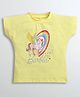 Barbie by Tiny Girl Unicorn Printed & Brand Name Text Shaped Stones Embellished Top - Yellow