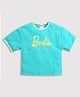 Barbie by Tiny Girl Cotton Mattel Featuring Half Sleeves Barbie Logo Printed Top - Teal Green
