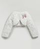 Barbie by Tiny Girl Full Sleeves Fur Detailed Crop Shrug - White
