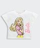 Barbie by Tiny Girl Mattel Featuring Cap Sleeves Character Printed Top - White