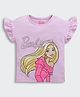 Barbie by Tiny Girl Mattel Featuring Frill Sleeves Character Printed Top - Purple