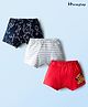 HoneyHap Disney Single Jersey Knit Trunks With Lion King Graphics Pack Of 3 - Red Navy Blue & White