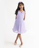 A Little Fable Sleeveless Floral Applique Detailed Dress - Lavender