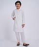 Vastramay Cotton Full Sleeves Solid Kurta Pyjama Set - White