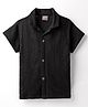 Little Kangaroos Woven Half Sleeves Solid Shirt - Black