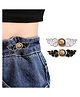 SYGA Jeans Button Pins Waist Tightener Set - Pack Of 2 White & Black Cloud