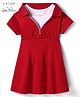 Arias 100% Cotton Knit Half Sleeves Frock with Mock T-Shirt - Red