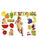 TodFod 23+ Pcs Fruit Theme Photo Booth Cards/Props for Boys, Kids, New Born, Fruit Theme Props for Photoshoot Celebrations Decorations Fruit Props Cardstock Baby Photoshoot Month Theme