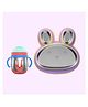 Rabitat Yummy Tummy Combo  - Gravity Training Sipper (Bunny Boo) + Hoppy Playte (Purple)