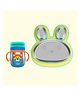 Rabitat Happy Tummy Combo - 360 Training Cup (Big Cat) + Hoppy Playte (Yellow)