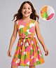 Pine Kids Cotton Knit Sleeveless Printed Frock With Belt - Multicolor