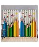 MUREN 3D Digital Print Polyester Window Curtains for Home & Kids Room Set of 2 Pieces-Pencil