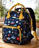 StarAndDaisy Nappy Nest Backpack, Newborn Baby Diaper Bags with Multiple Pockets, Back Opening, 26.5 Liter Enhanced Capacity, Waterproof Pocket, 3 Double Insulated Pockets,  Space Print - Blue - Height 20 Inches
